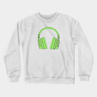 Green headphones Crewneck Sweatshirt